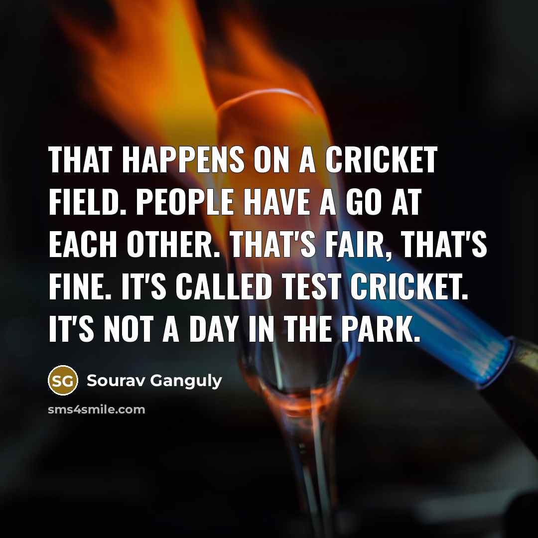 “That happens on a cricket field. People have a go…” quote by Sourav Ganguly