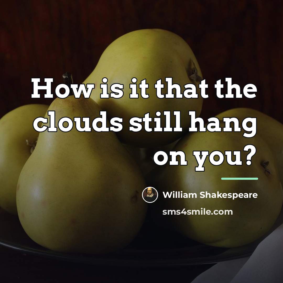 “How is it that the clouds still hang on you?…” quote by William Shakespeare