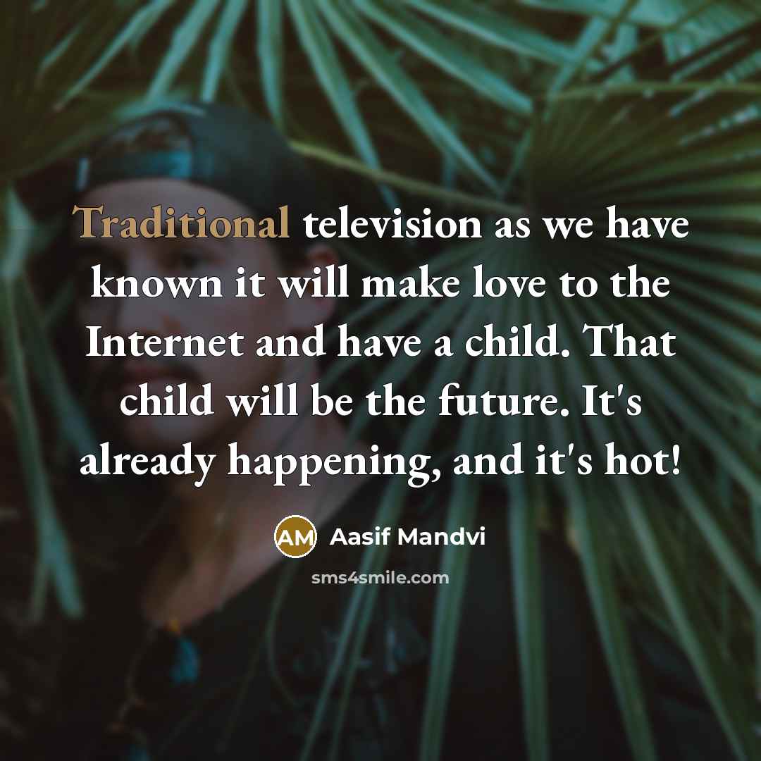 “Traditional television as we have known it will make love…” quote by Aasif Mandvi
