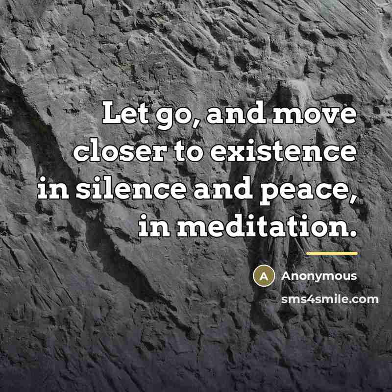 “Let go, and move closer to existence in silence and…” quote by Anonymous