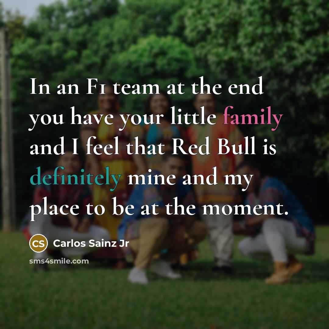 “In an F1 team at the end you have your…” quote by Carlos Sainz Jr