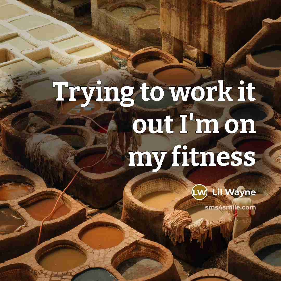 “Trying to work it out I'm on my fitness” quote by Lil Wayne