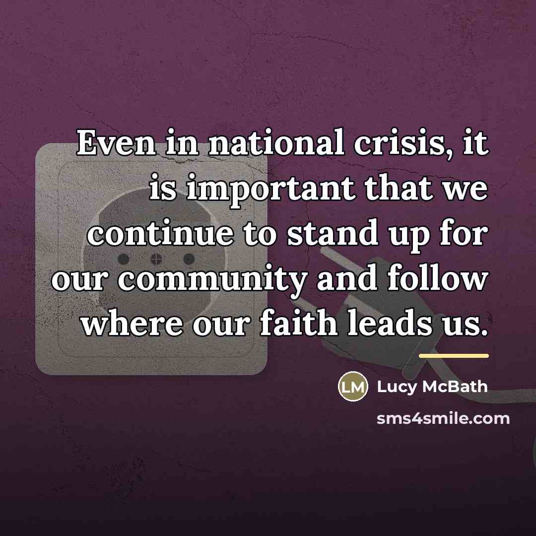 “Even in national crisis, it is important that we continue…” quote by Lucy McBath