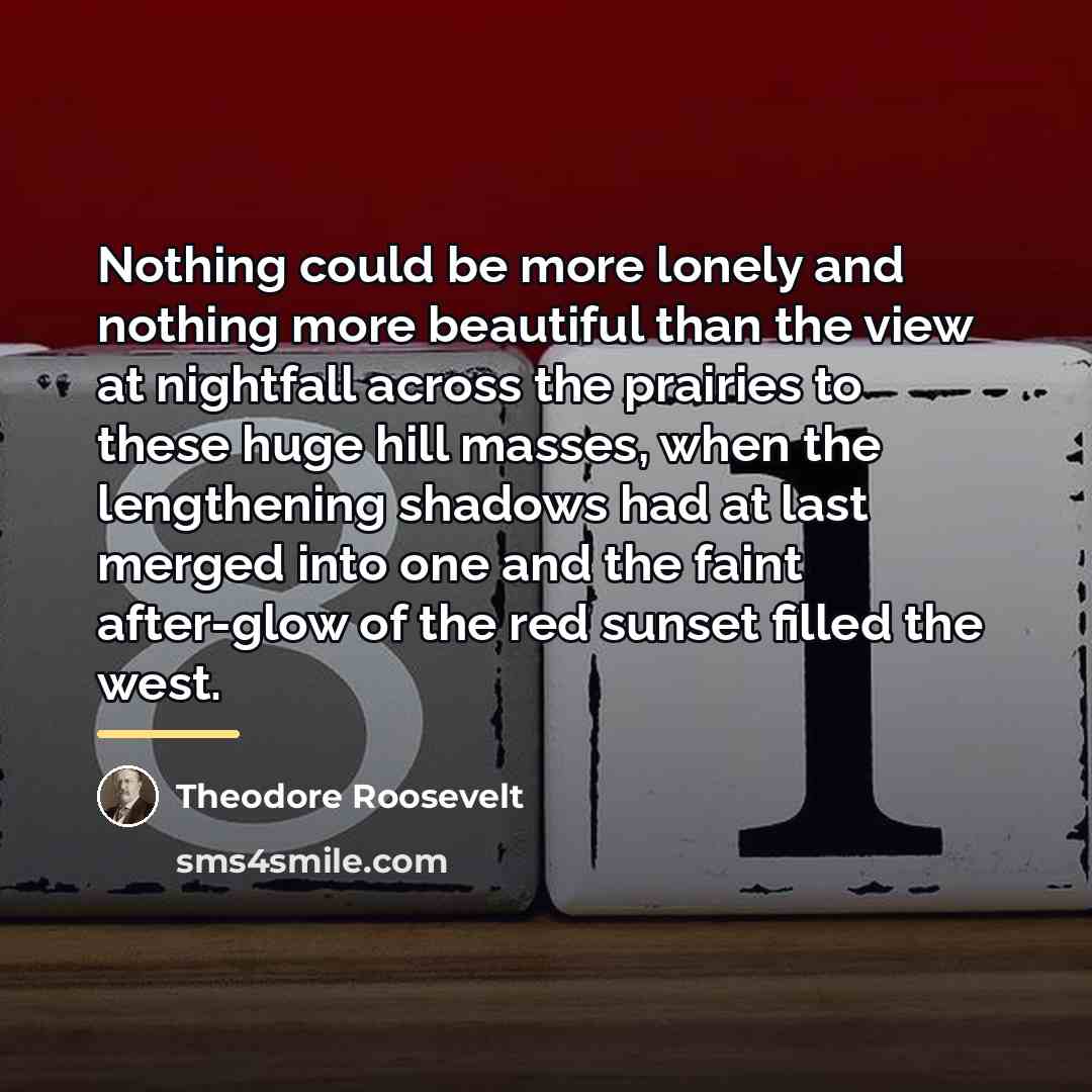 “Nothing could be more lonely and nothing more beautiful than…” quote by Theodore Roosevelt