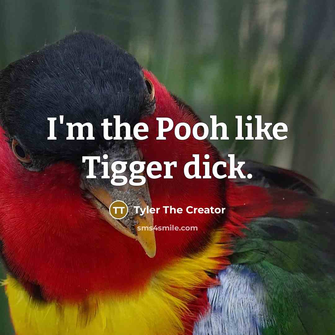 “I'm the Pooh like Tigger dick.…” quote by Tyler The Creator
