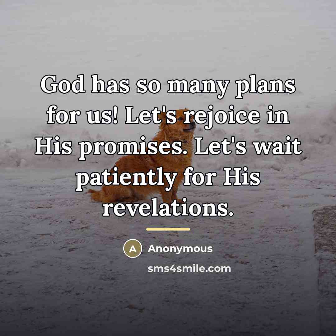 “God has so many plans for us! Let's rejoice in…” quote by Anonymous