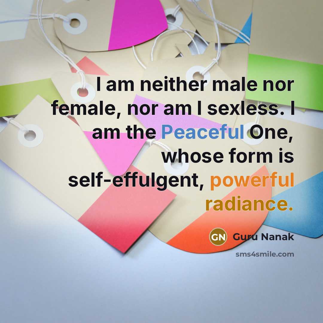 “I am neither male nor female, nor am I sexless.…” quote by Guru Nanak