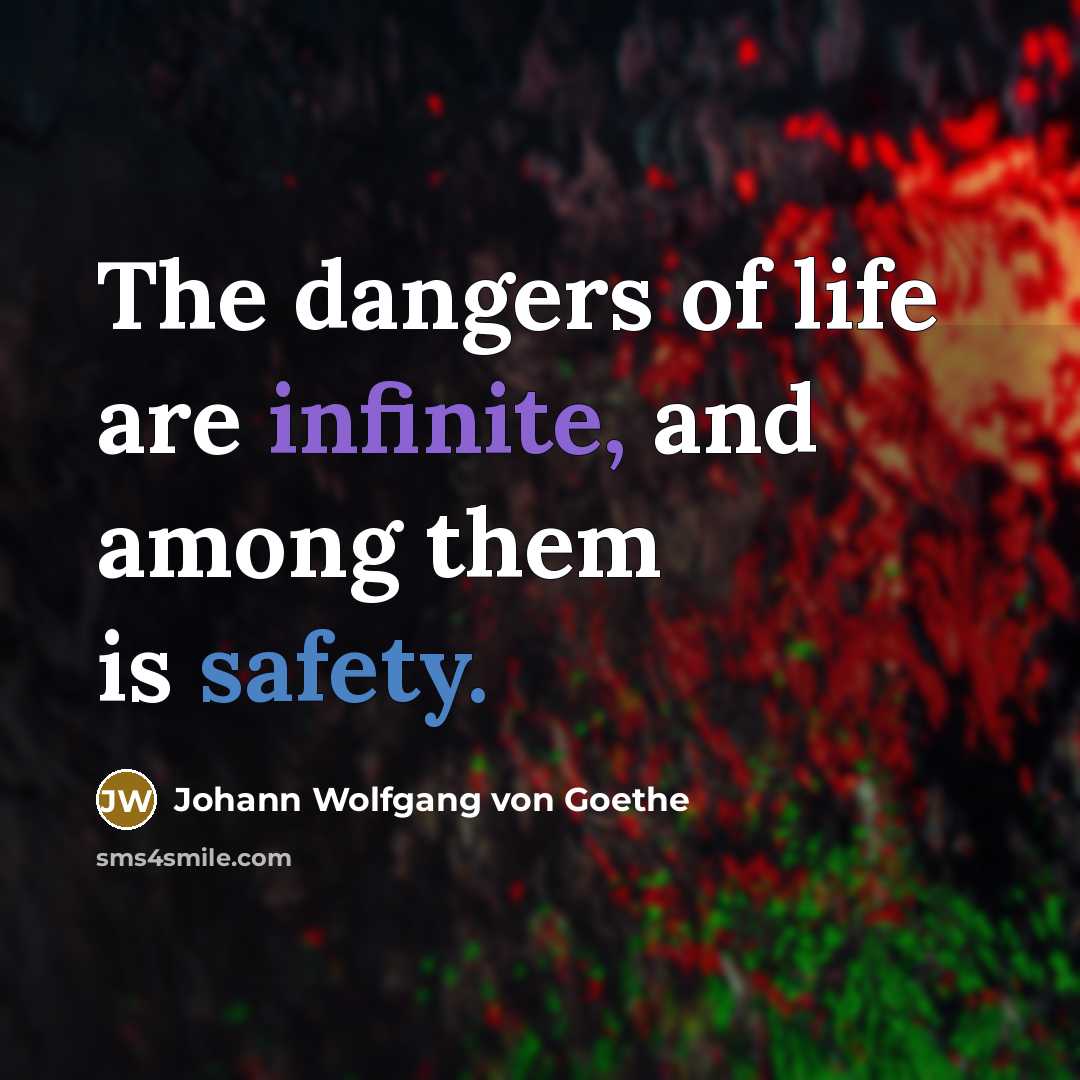 “The dangers of life are infinite, and among them is…” quote by Johann Wolfgang von Goethe