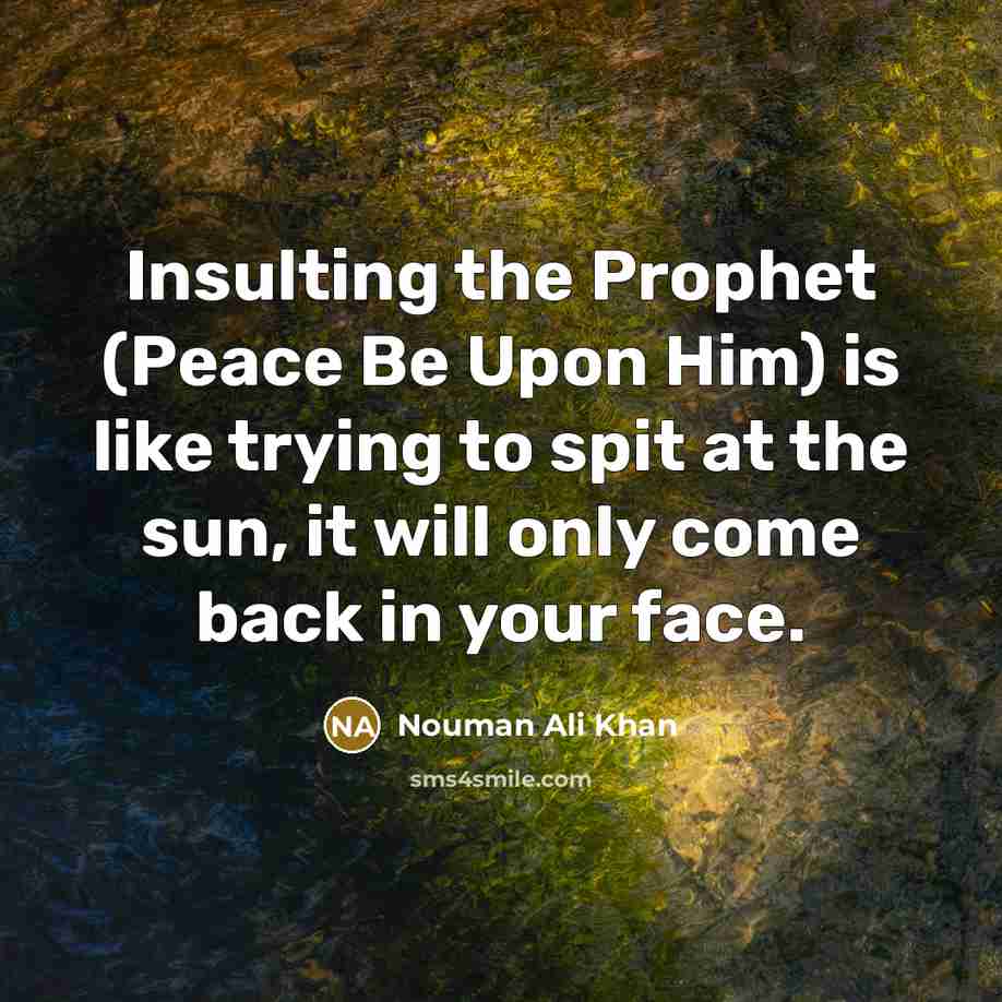 “Insulting the Prophet (Peace Be Upon Him) is like trying…” quote by Nouman Ali Khan