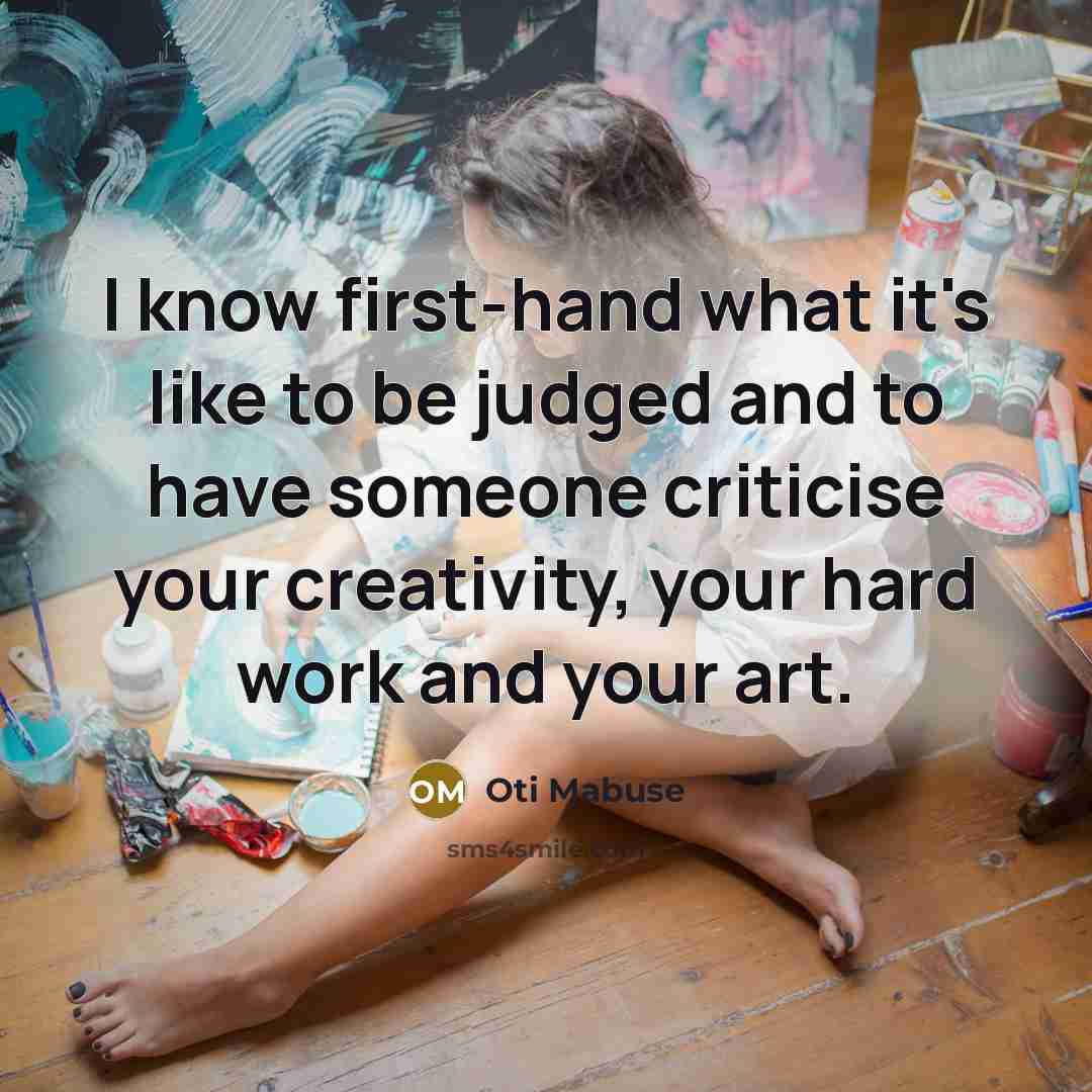 “I know first-hand what it's like to be judged and…” quote by Oti Mabuse
