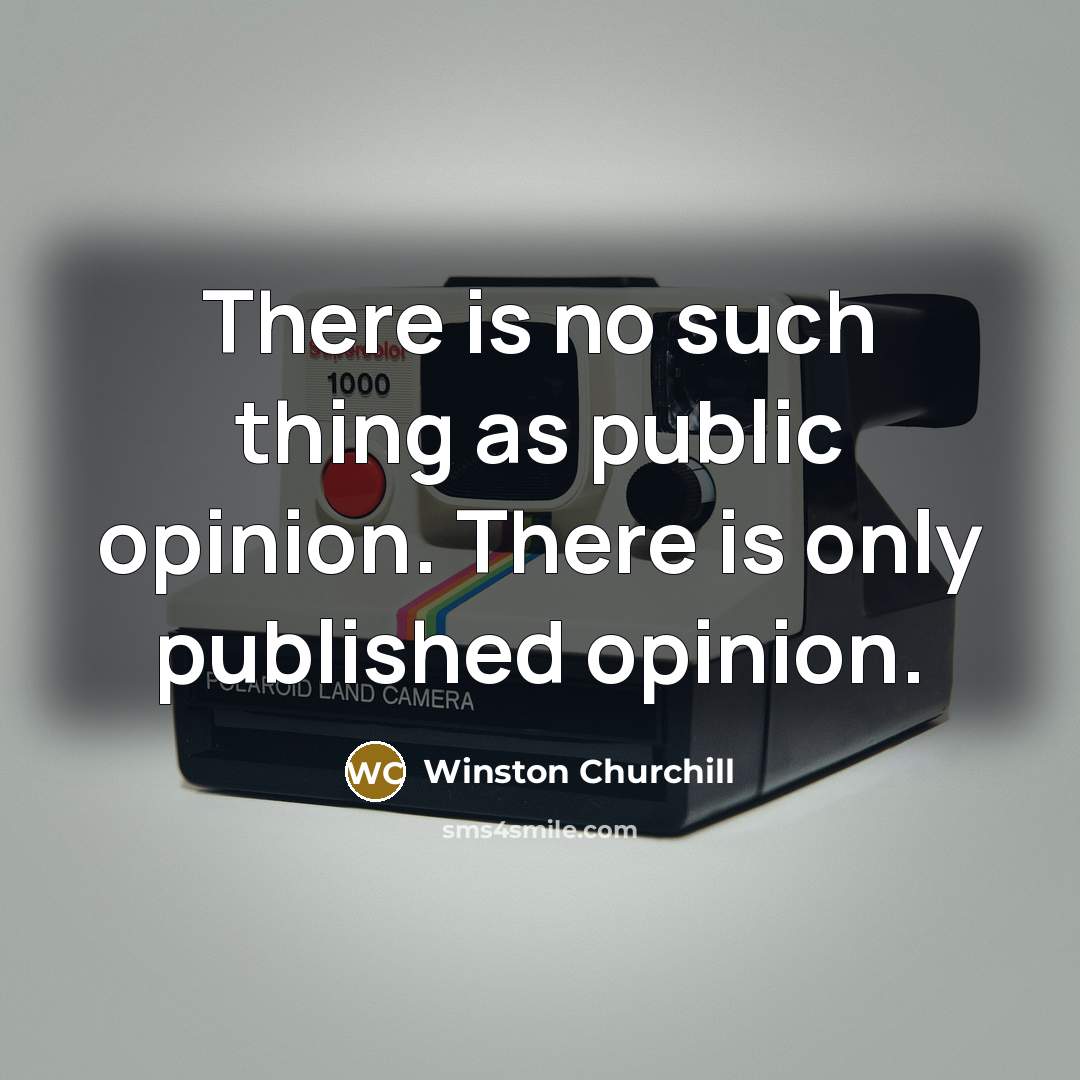 “There is no such thing as public opinion. There is…” quote by Winston Churchill