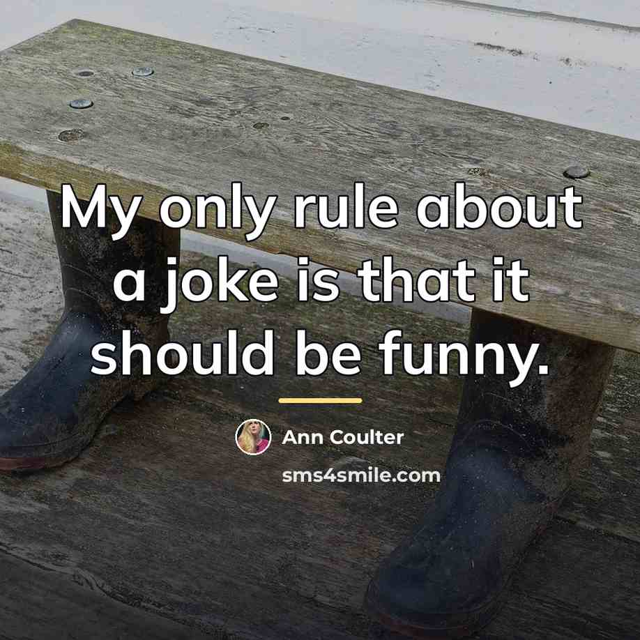 “My only rule about a joke is that it should…” quote by Ann Coulter