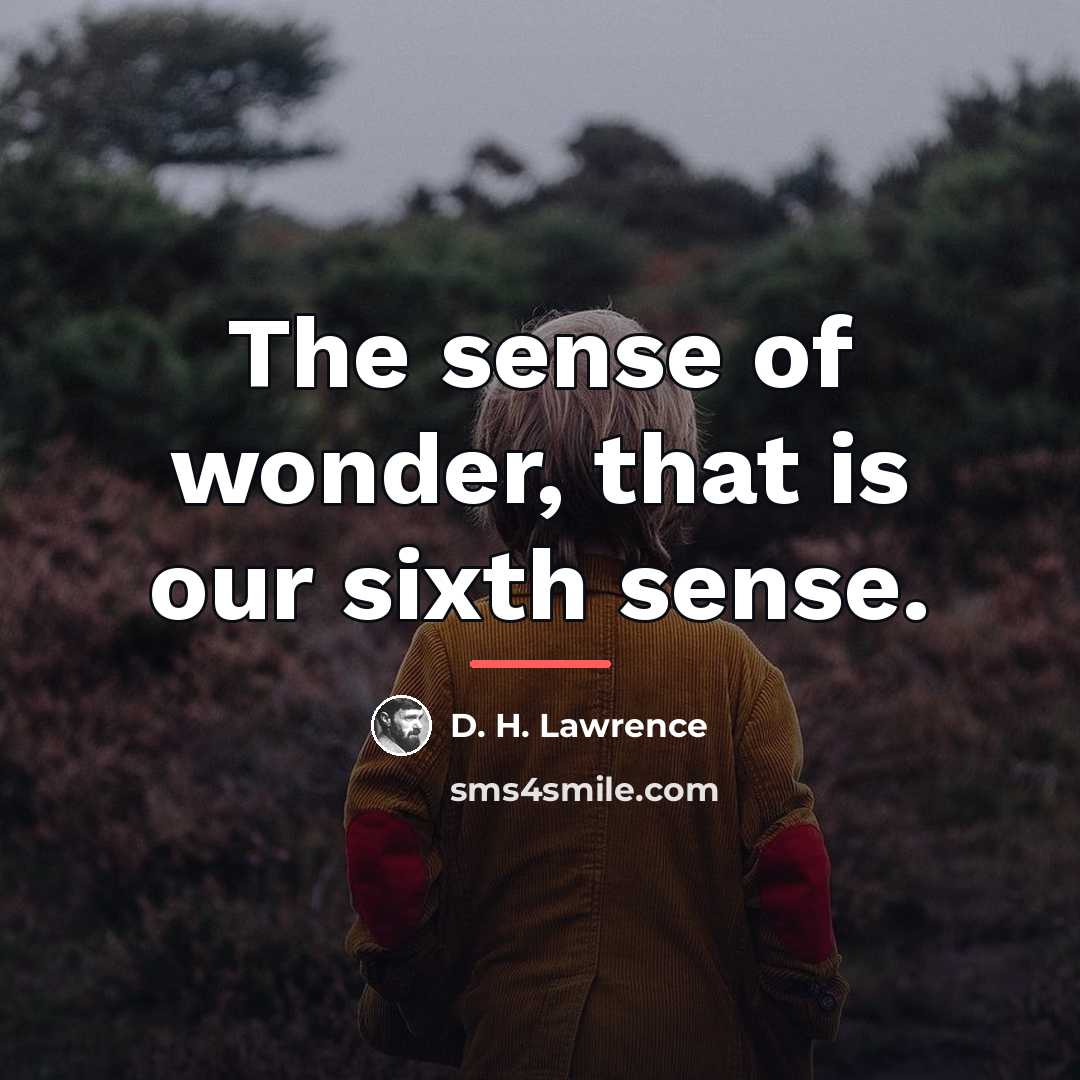 “The sense of wonder, that is our sixth sense.…” quote by D. H. Lawrence