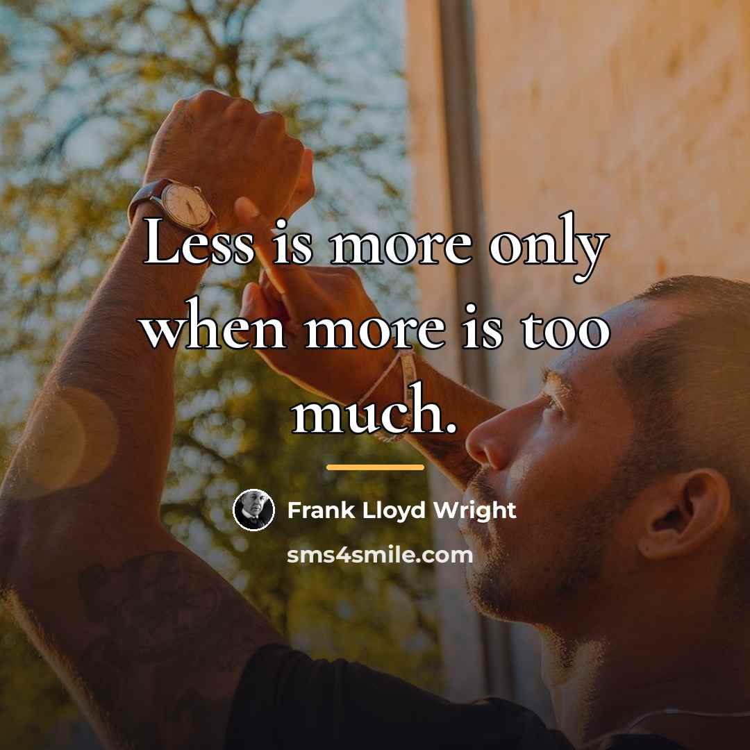 “Less is more only when more is too much.…” quote by Frank Lloyd Wright