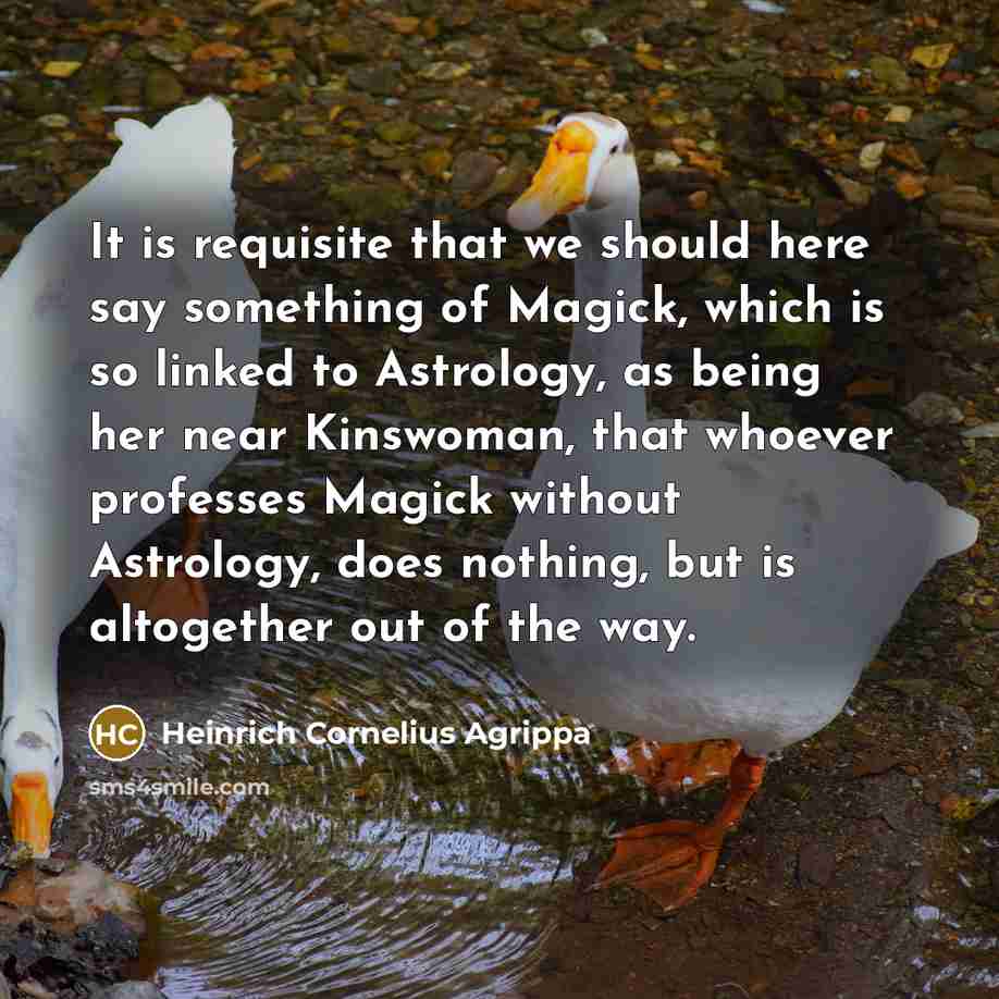 “It is requisite that we should here say something of…” quote by Heinrich Cornelius Agrippa