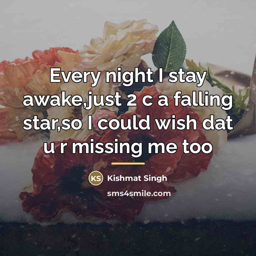 “Every night I stay awake,just 2 c a falling star,so…” quote by Kishmat Singh