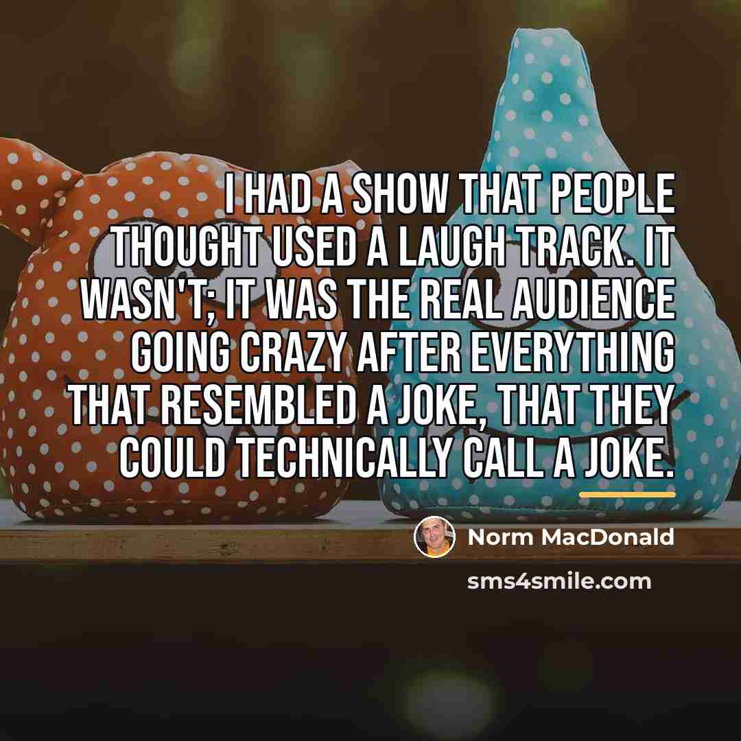 “I had a show that people thought used a laugh…” quote by Norm MacDonald