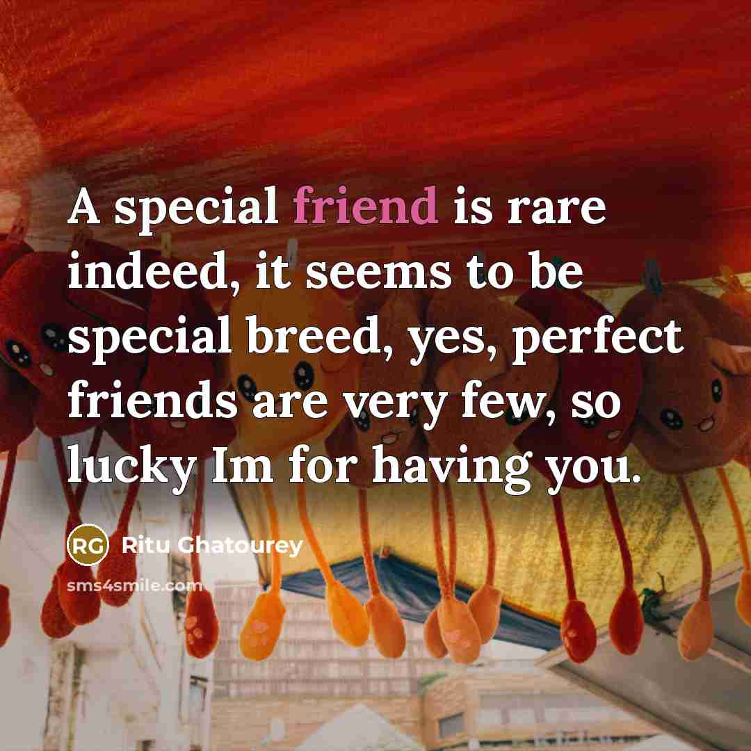 “A special friend is rare indeed, it seems to be…” quote by Ritu Ghatourey
