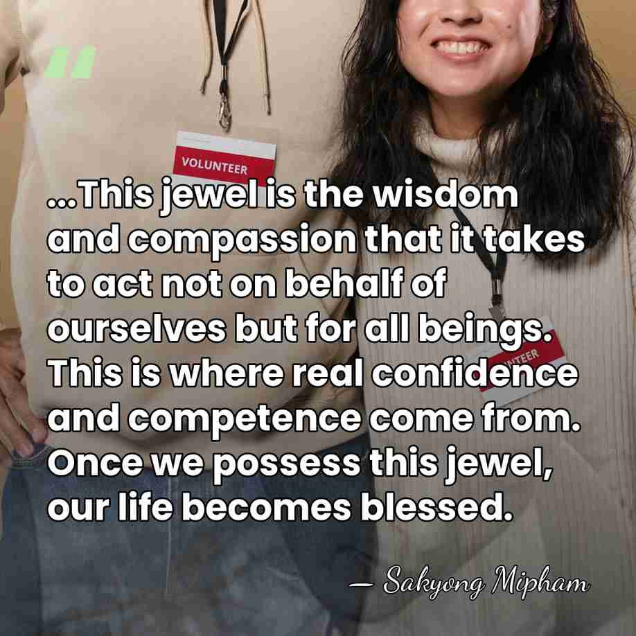 ...This jewel is the wisdom and compassion that it takes to act&hellip; - Sakyong Mipham