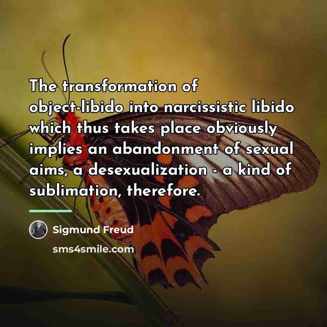 “The transformation of object-libido into narcissistic libido which thus takes…” quote by Sigmund Freud