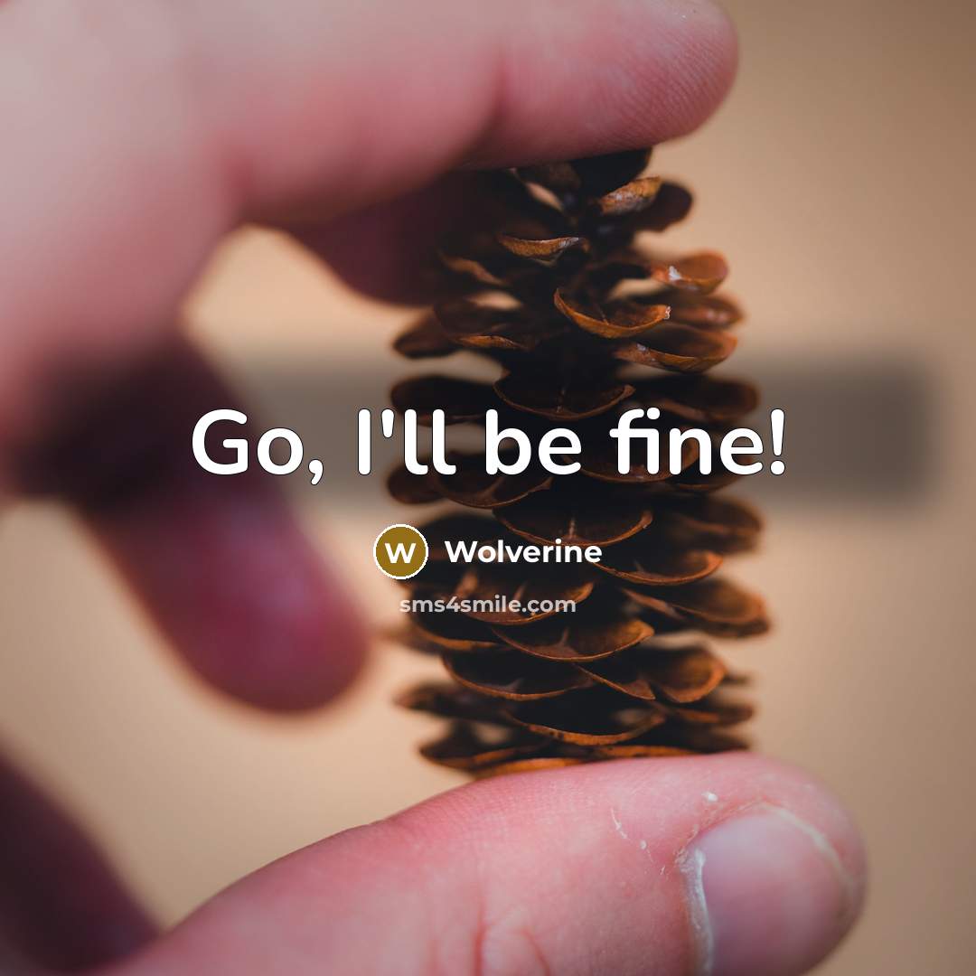“Go, I'll be fine!” quote by Wolverine