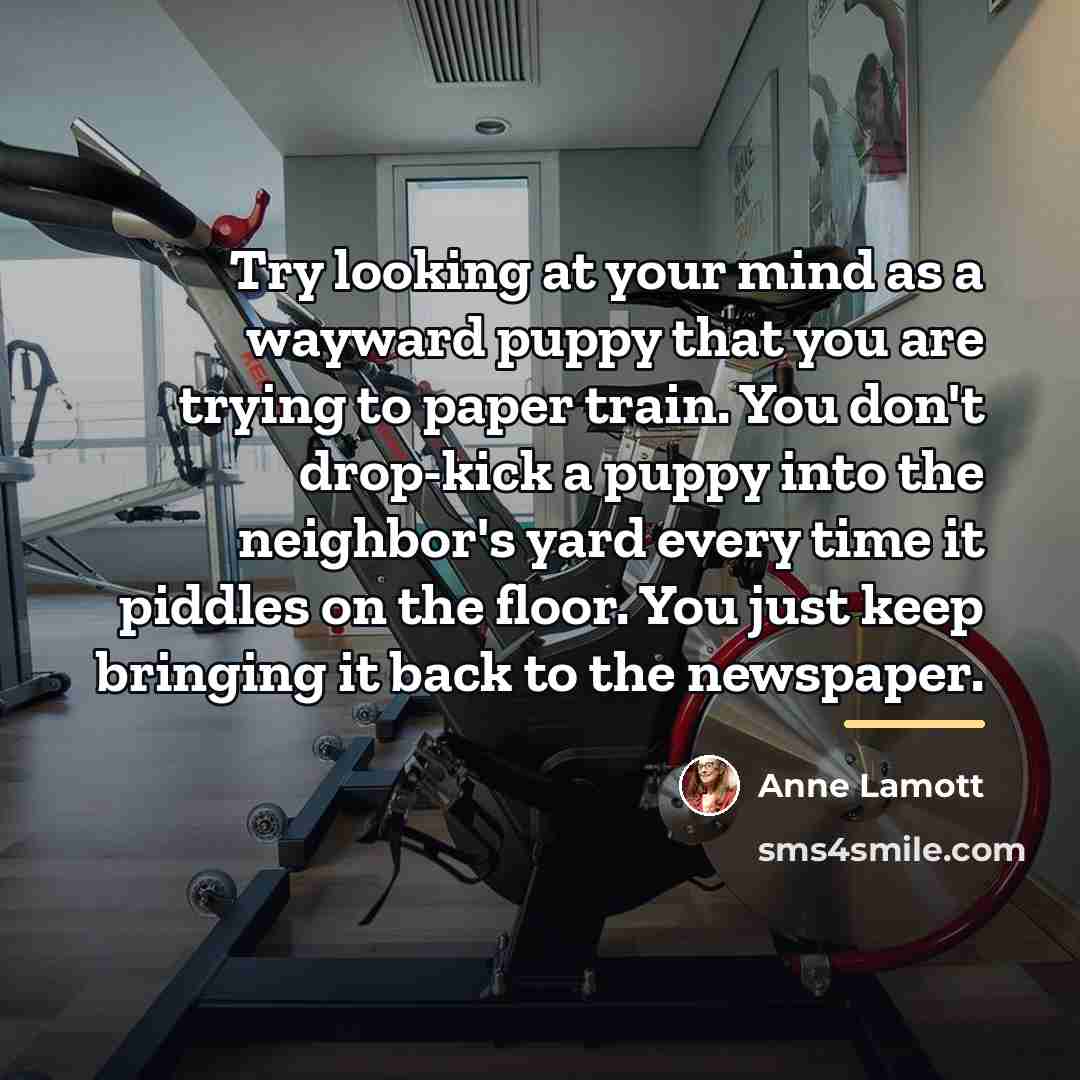 “Try looking at your mind as a wayward puppy that…” quote by Anne Lamott