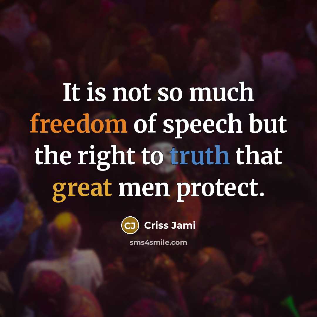 “It is not so much freedom of speech but the…” quote by Criss Jami