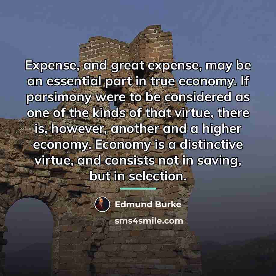 “Expense, and great expense, may be an essential part in…” quote by Edmund Burke