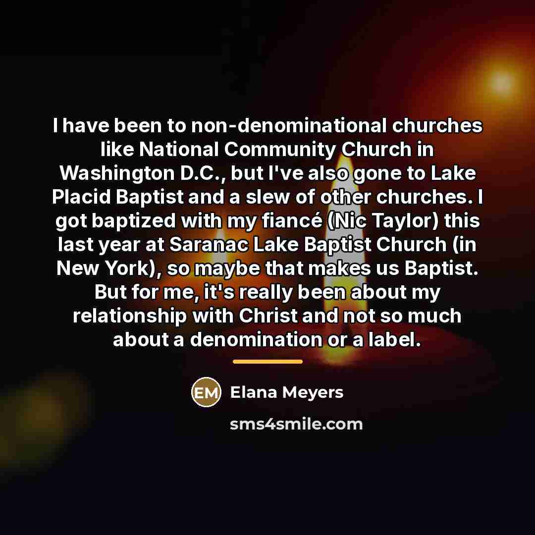 “I have been to non-denominational churches like National Community Church…” quote by Elana Meyers