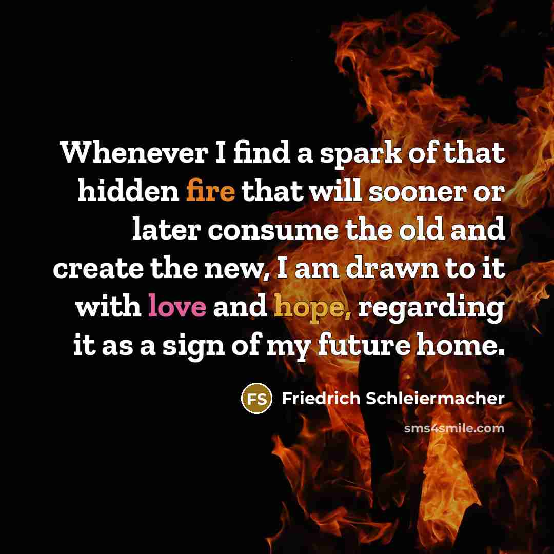 “Whenever I find a spark of that hidden fire that…” quote by Friedrich Schleiermacher