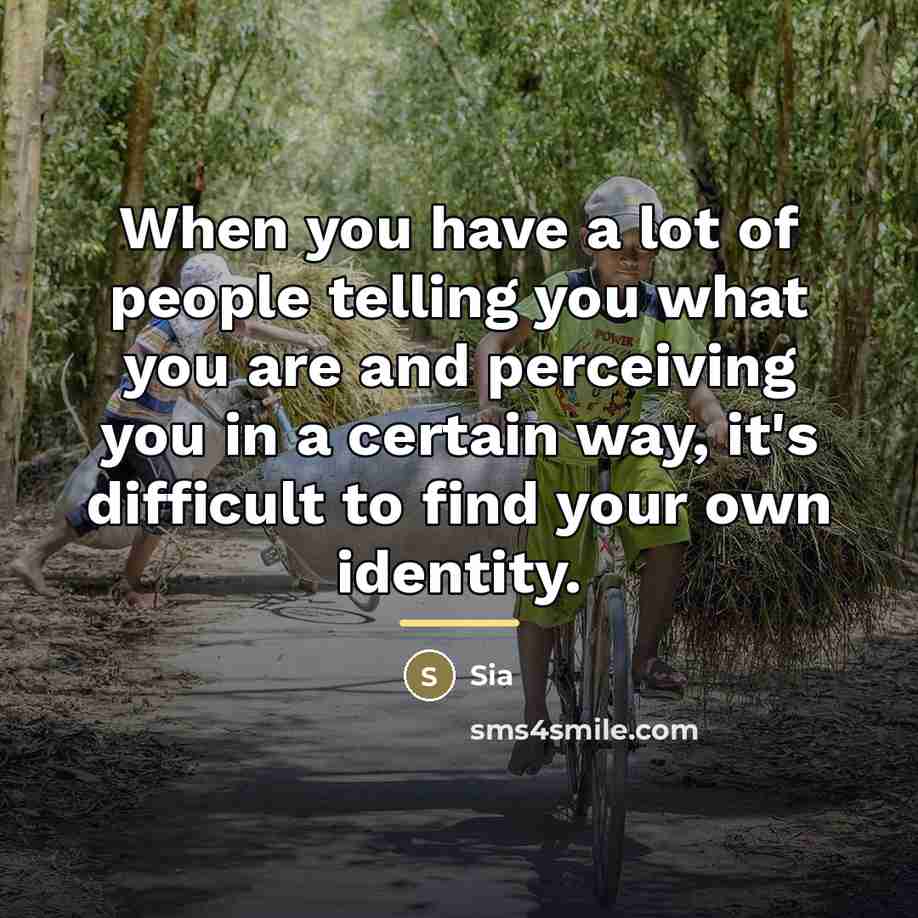 “When you have a lot of people telling you what…” quote by Sia