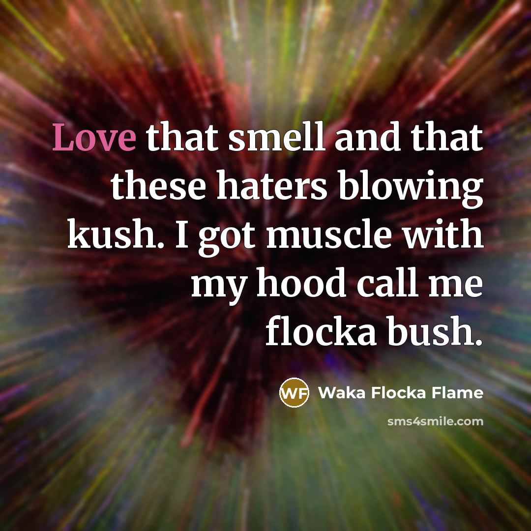 “Love that smell and that these haters blowing kush. I…” quote by Waka Flocka Flame