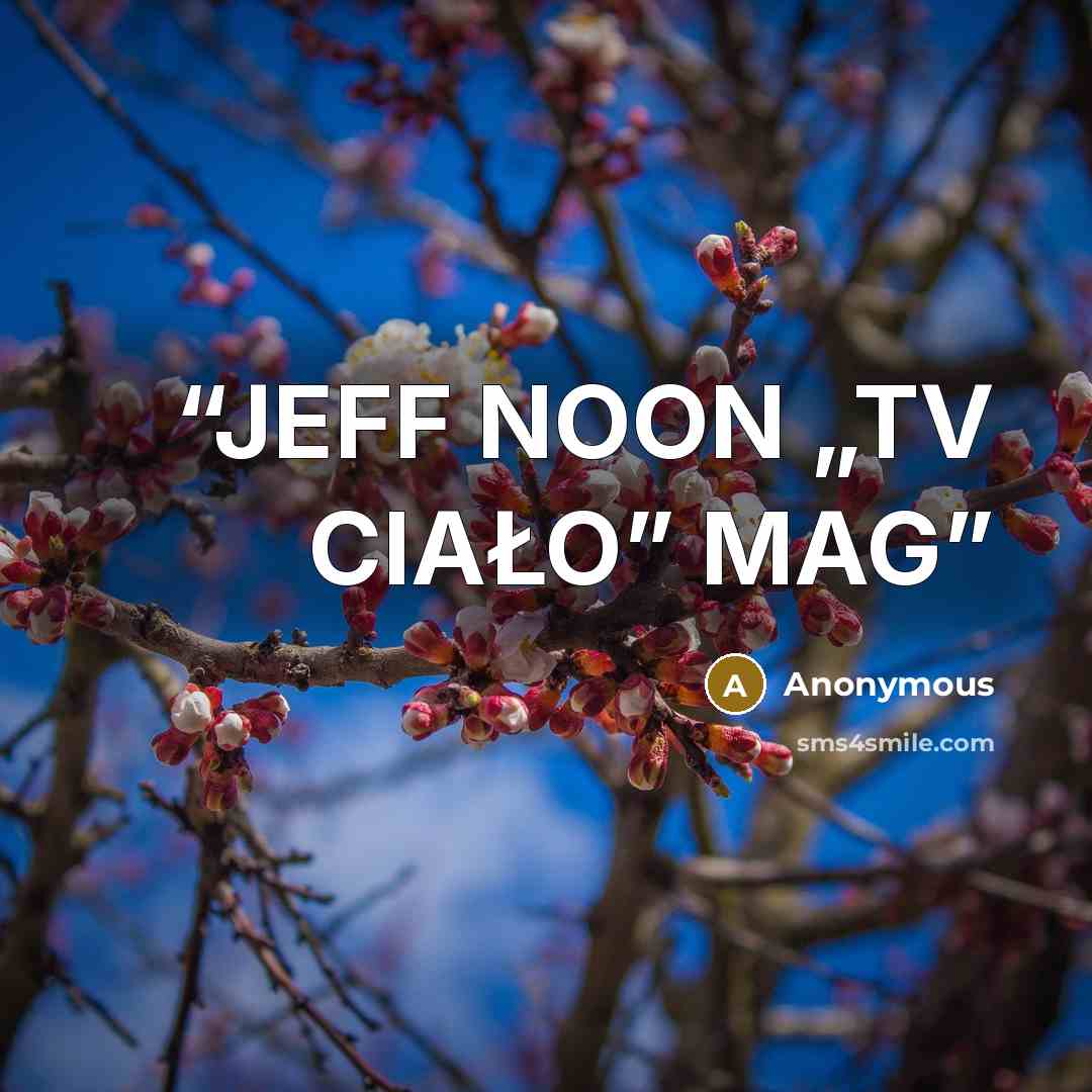 “JEFF NOON „TV CIAŁO” MAG” quote by Anonymous