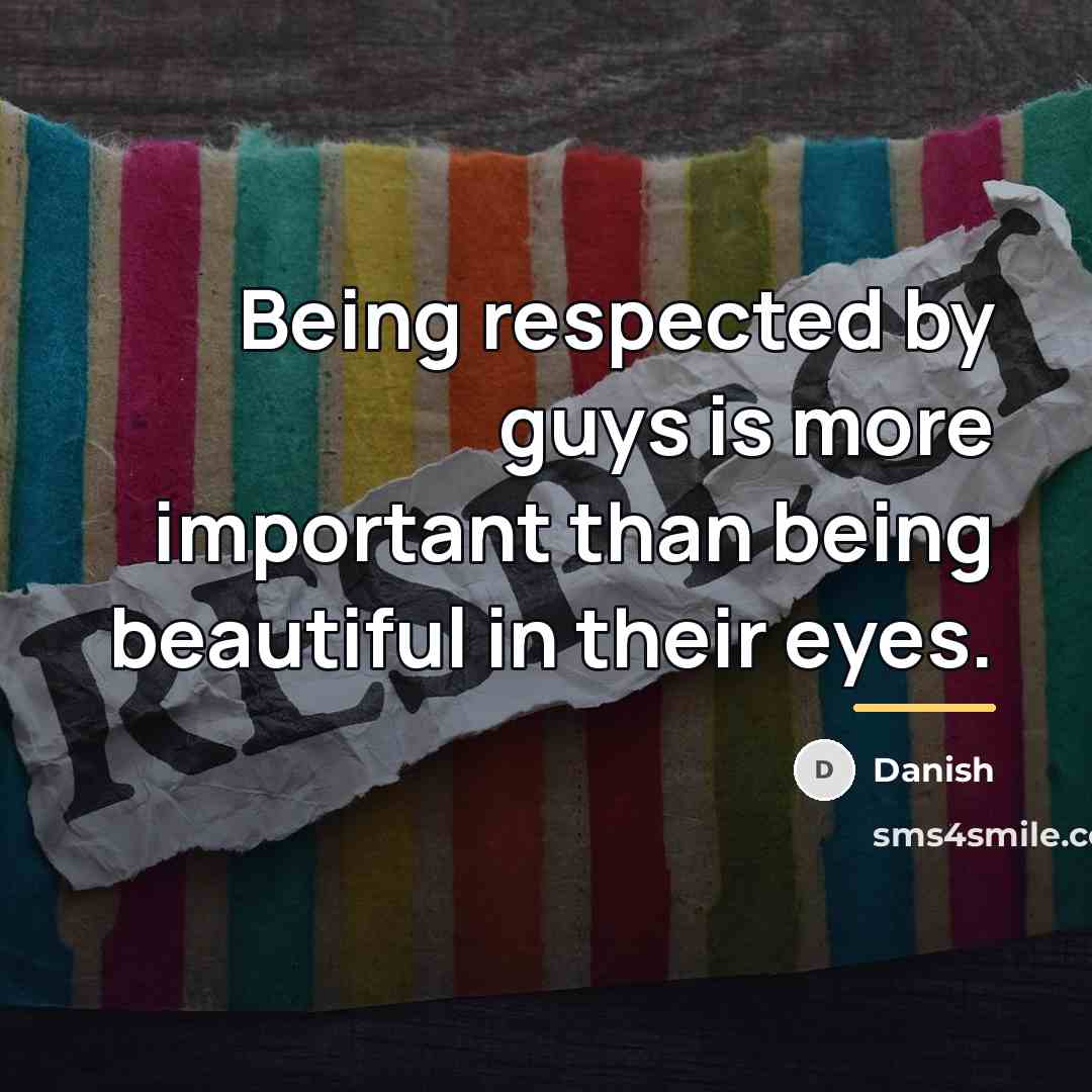 “Being respected by guys is more important than being beautiful…” quote by Danish