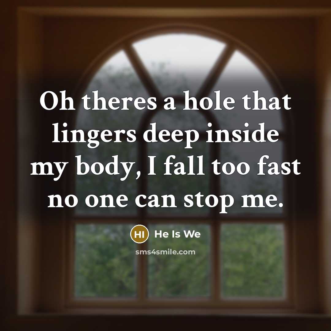 “Oh theres a hole that lingers deep inside my body,…” quote by He Is We