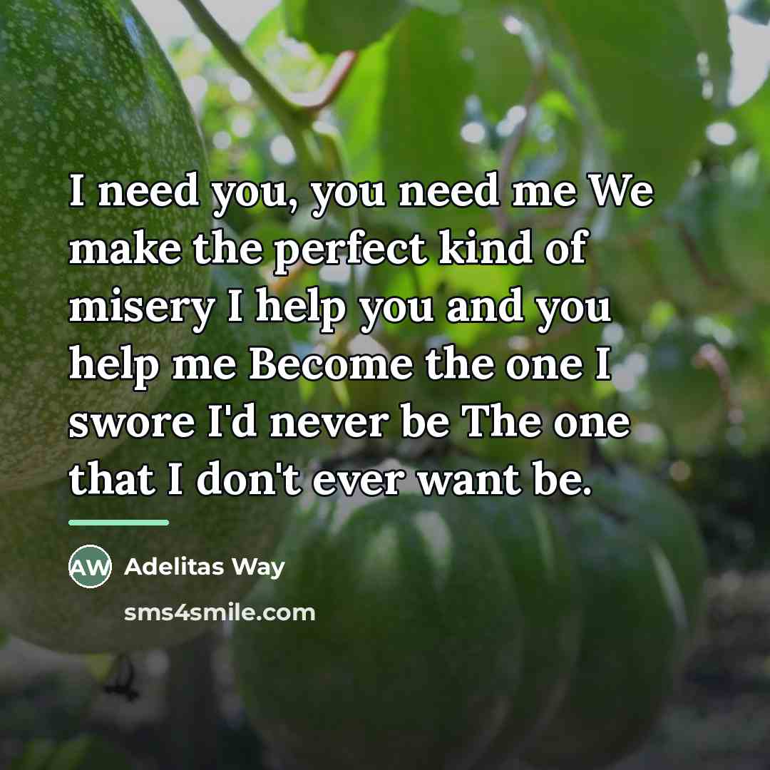 “I need you, you need me We make the perfect…” quote by Adelitas Way