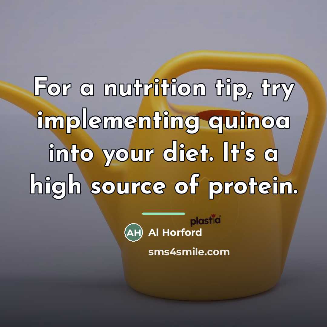 “For a nutrition tip, try implementing quinoa into your diet.…” quote by Al Horford