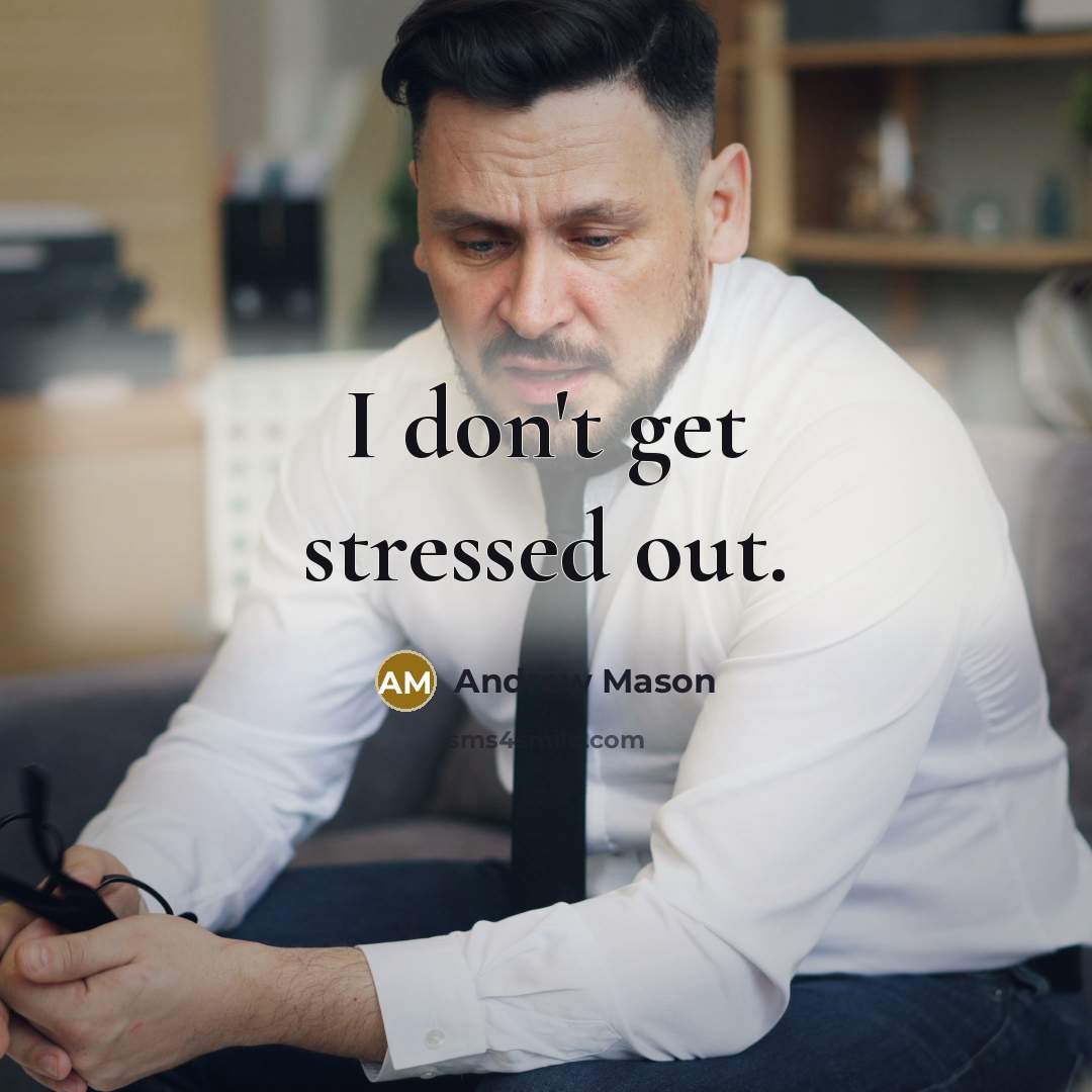“I don't get stressed out.…” quote by Andrew Mason