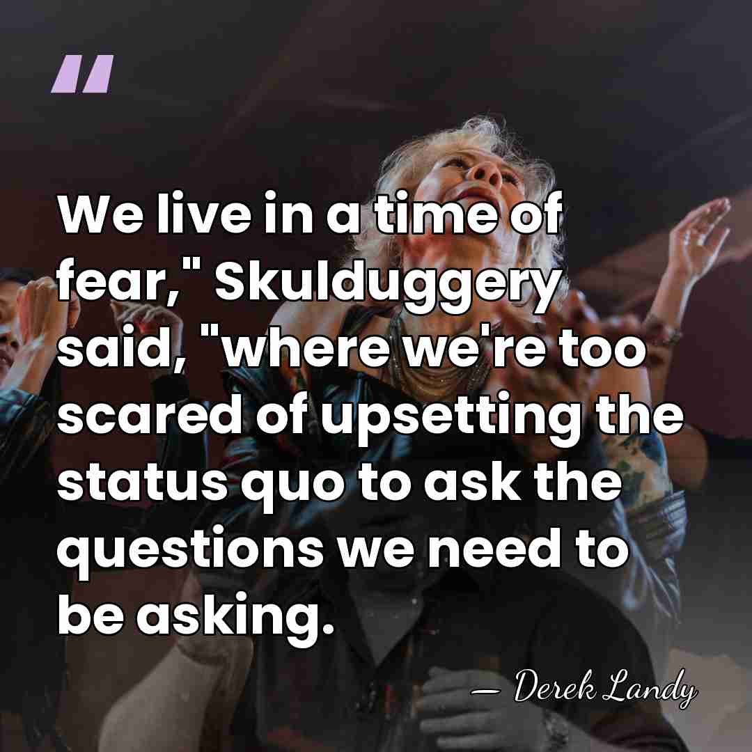 We live in a time of fear," Skulduggery said, "where we're too&hellip; - Derek Landy