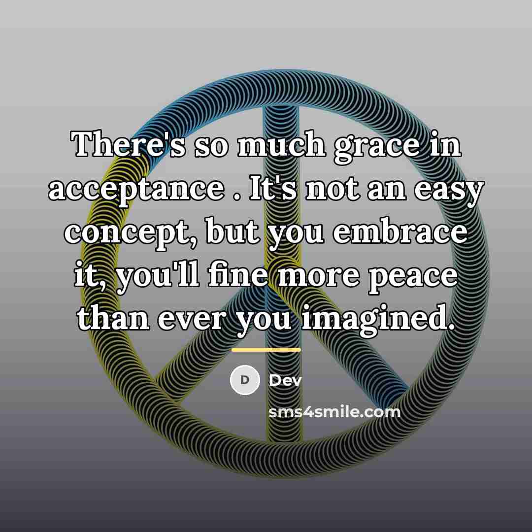“There's so much grace in acceptance . It's not an…” quote by Dev