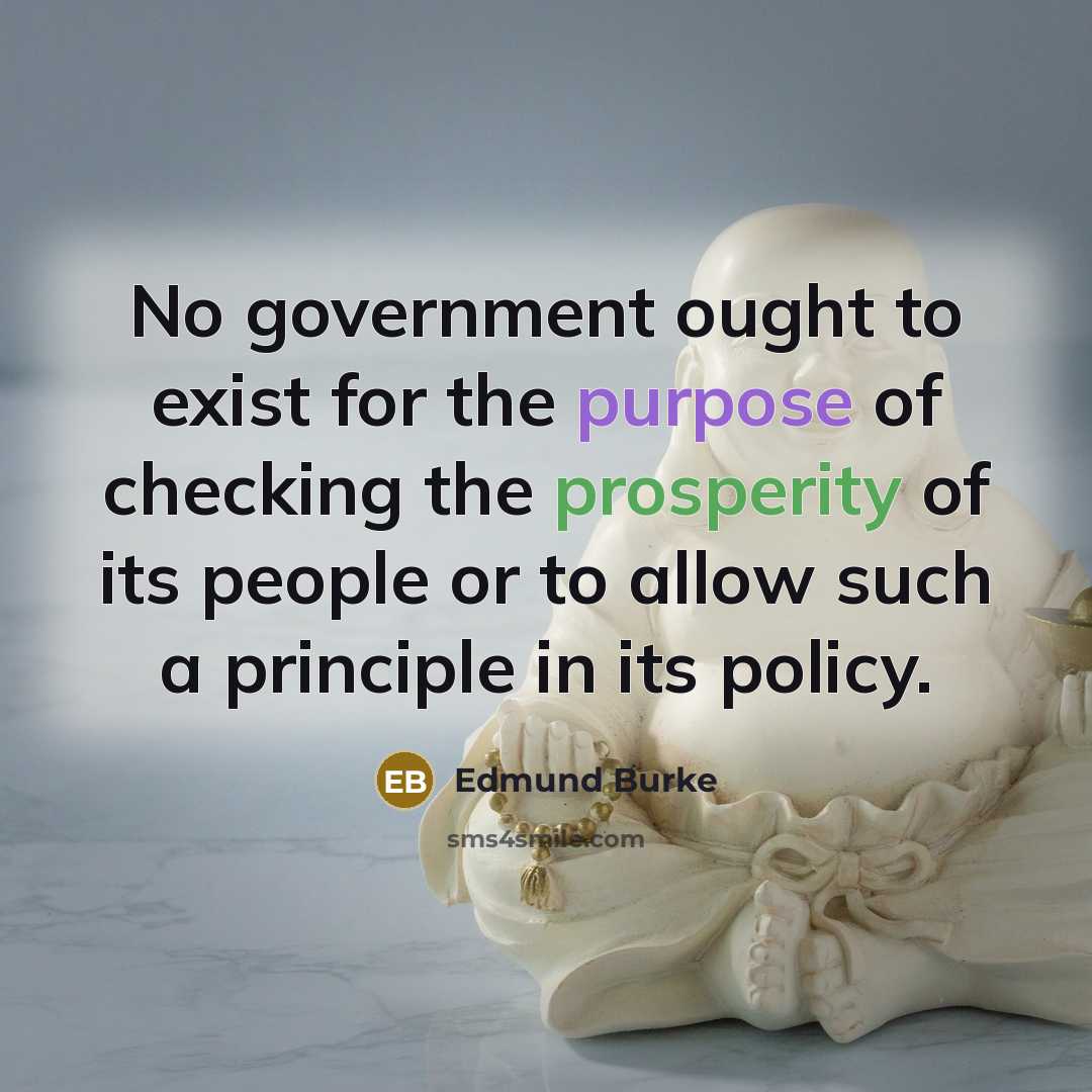 “No government ought to exist for the purpose of checking…” quote by Edmund Burke