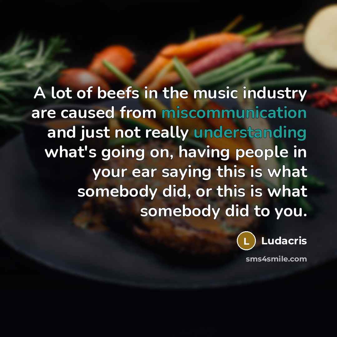 “A lot of beefs in the music industry are caused…” quote by Ludacris