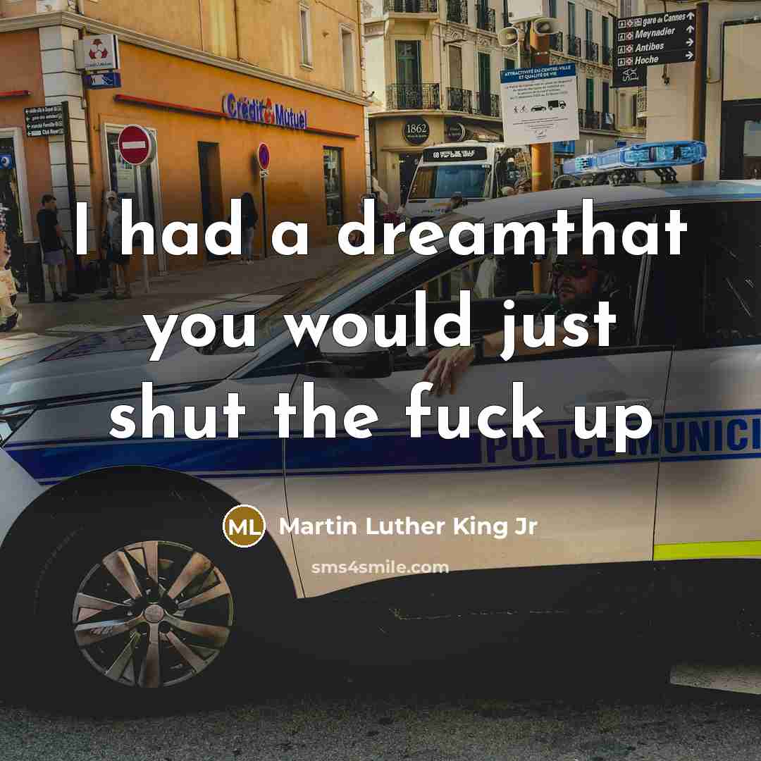 “I had a dreamthat you would just shut the fuck…” quote by Martin Luther King Jr