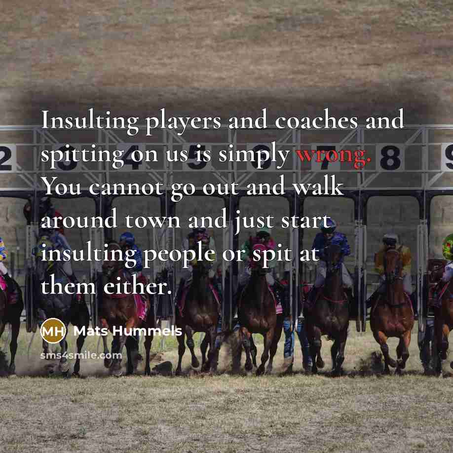 “Insulting players and coaches and spitting on us is simply…” quote by Mats Hummels