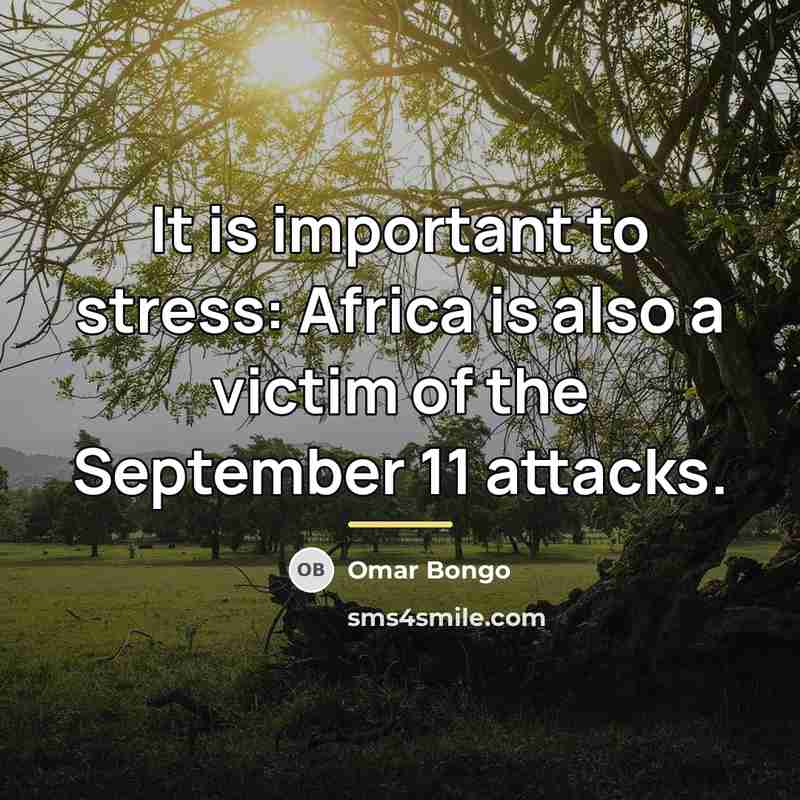 “It is important to stress: Africa is also a victim…” quote by Omar Bongo