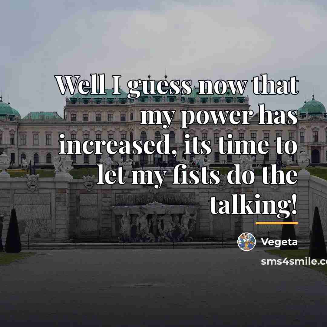 “Well I guess now that my power has increased, its…” quote by Vegeta