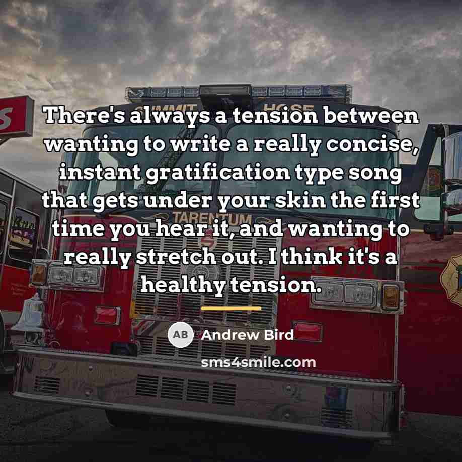 “There's always a tension between wanting to write a really…” quote by Andrew Bird