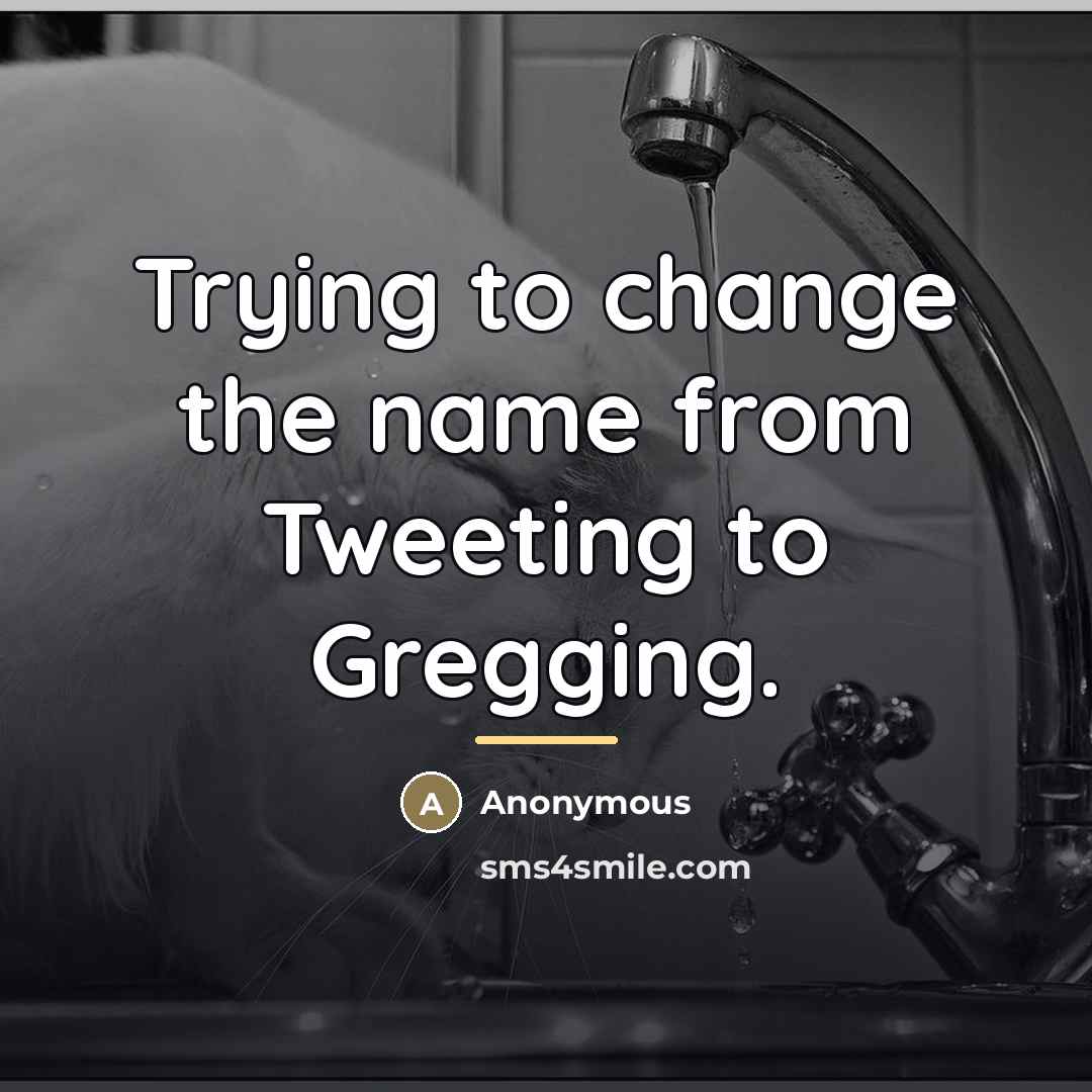 “Trying to change the name from Tweeting to Gregging.…” quote by Anonymous