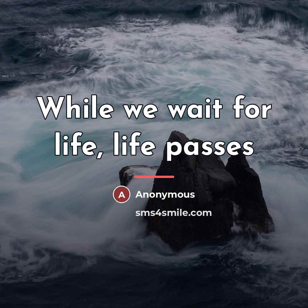 “While we wait for life, life passes…” quote by Anonymous