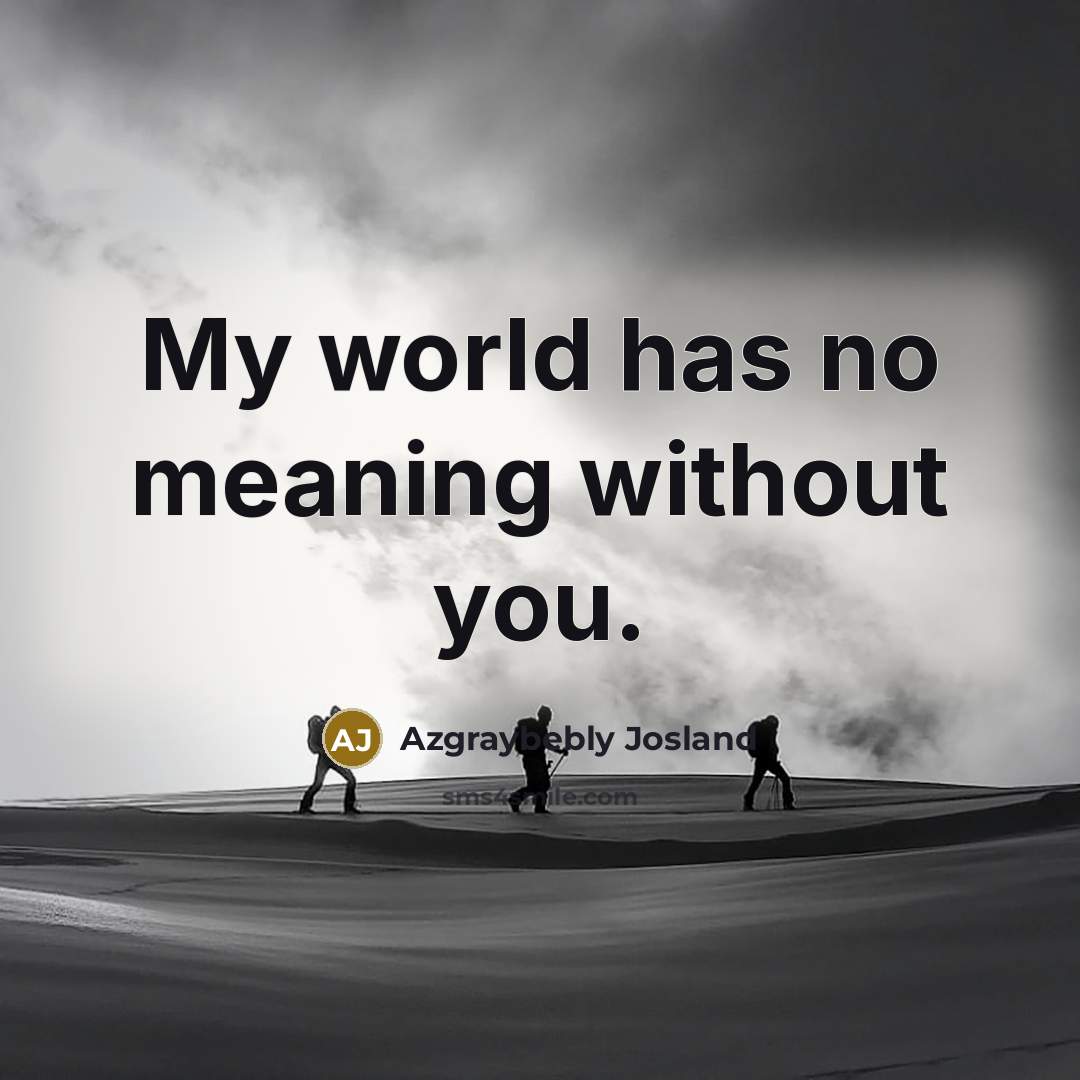 “My world has no meaning without you.…” quote by Azgraybebly Josland